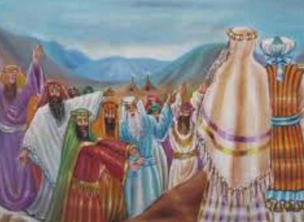 קורח מול משה ואהרון | ציור אהובה קליין פרשת השבוע "קורח"