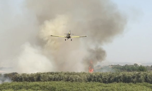 שריפת חורש בעמק חפר. אזרחים פונו מהמקום | צילום: דוברות המשטרה שריפת חורש בעמק חפר. אזרחים פונו מהמקום