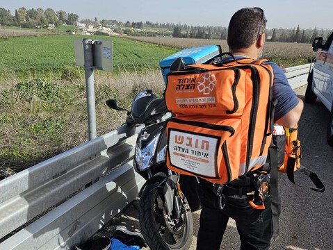  רוכב אופנוע החליק במהלך הרכיבה בכביש 581 בסמוך לגבעת חביבה