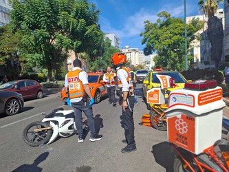 רוכבת אופנוע נפגעה מרכב ברחוב סמילנסקי בנתניה