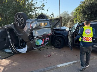 שני פצועים בתאונת דרכים סמוך לכפר הרא"ה