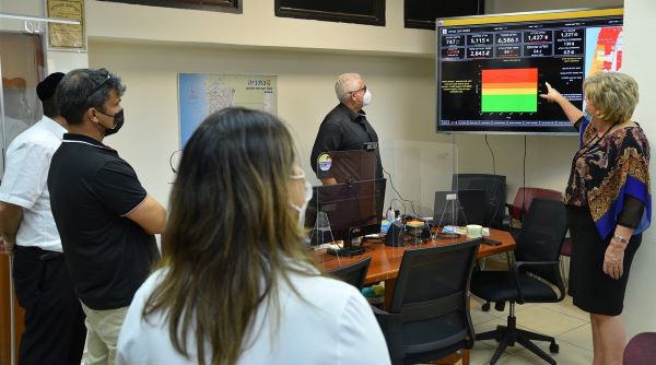 ארכיון | ביקור ראש העיר במשל"ט נתניה  מספר חולי הקורונה בנתניה בירידה