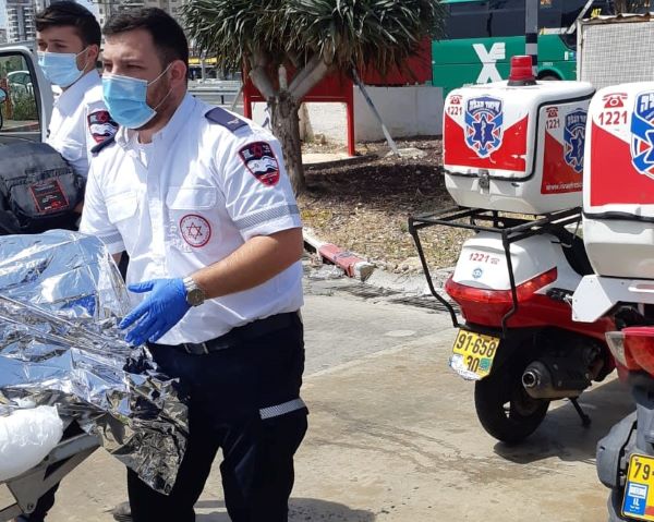 זירת האירוע | צילום: דוברות איחוד הצלה רוכב אופנוע בן 27 נפצע בינוני בתאונה