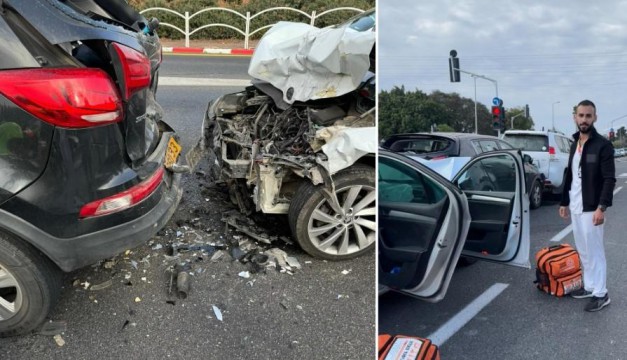 נהגת רכב במצב בינוני כתוצאה מתאונה בסמוך לצומת הרואה נהגת רכב במצב בינוני כתוצאה מתאונה בסמוך לצומת הרואה