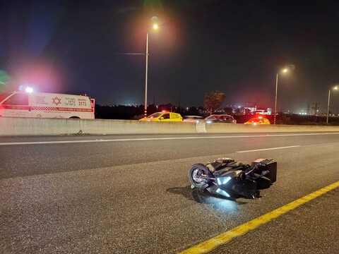   רוכב אופנוע החליק בכביש 4 מצומת רופין לבית ליד