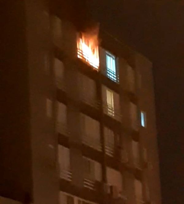 תיעוד- שריפה בדירה במרכז העיר נתניה