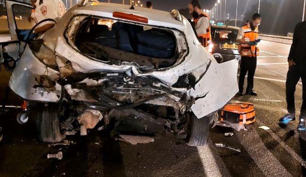  תאונה עם מעורבות 3 כלי רכב בגשר האר"י בנתניה