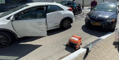 תאונה עם מעורבות שני כלי רכב ברחוב המחשב בנתניה