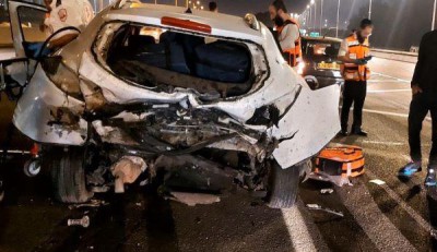 תאונה עם מעורבות 3 כלי רכב בגשר האר"י בנתניה