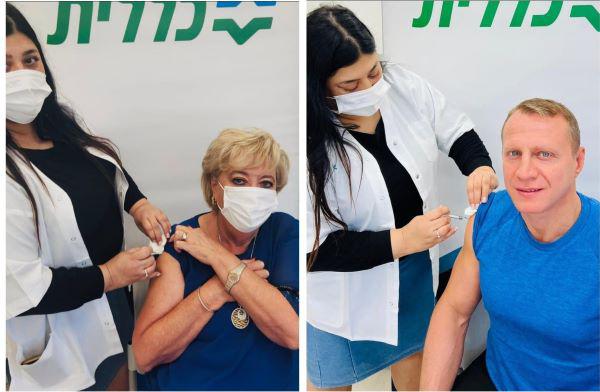  שר התיירות וראש עיריית נתניה מקדימים חיסון לשפעת