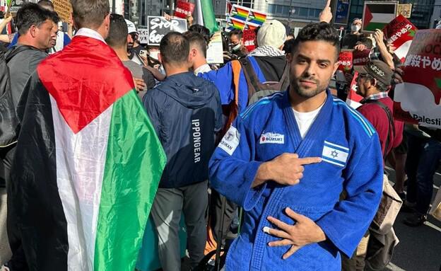 מפגינים פרו פלסטינים גנבו את חליפת הג'ודו של מוקי שגיא 